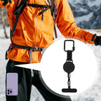 SecureFlex Retractable Phone Holder Strap with Belt Clip for Outdoor Use