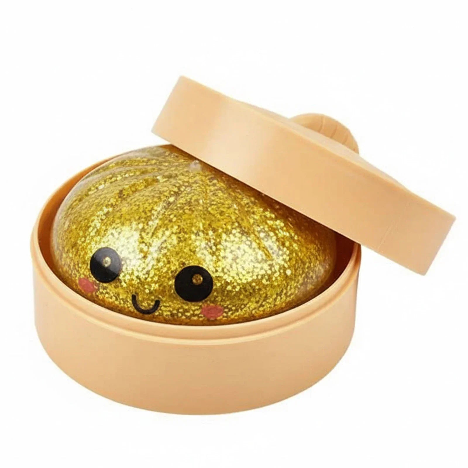 Glitter Dumpling Squeeze Fidget Toy - Kawaii Desk Accessory for Stress Relief