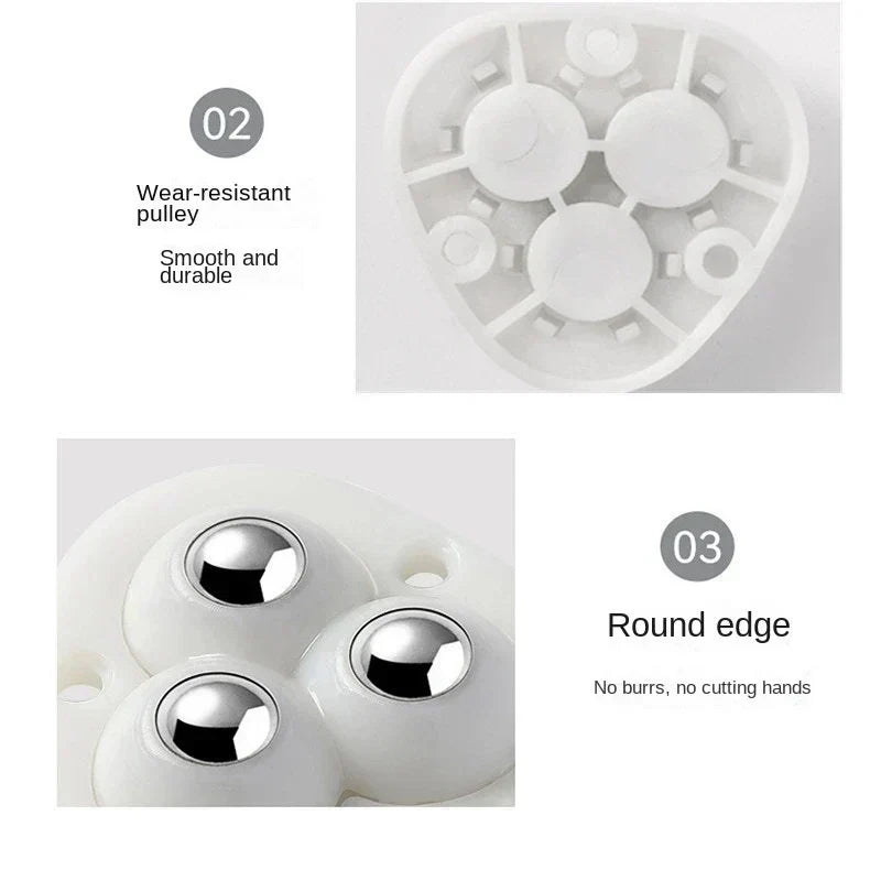 Self-Adhesive 360 Degree Furniture Caster Wheels - Heavy Duty Rollers