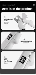 Dual-Function Pet Nail Care System with LED Safety Light – USB-C Rechargeable Clipper and Grinder