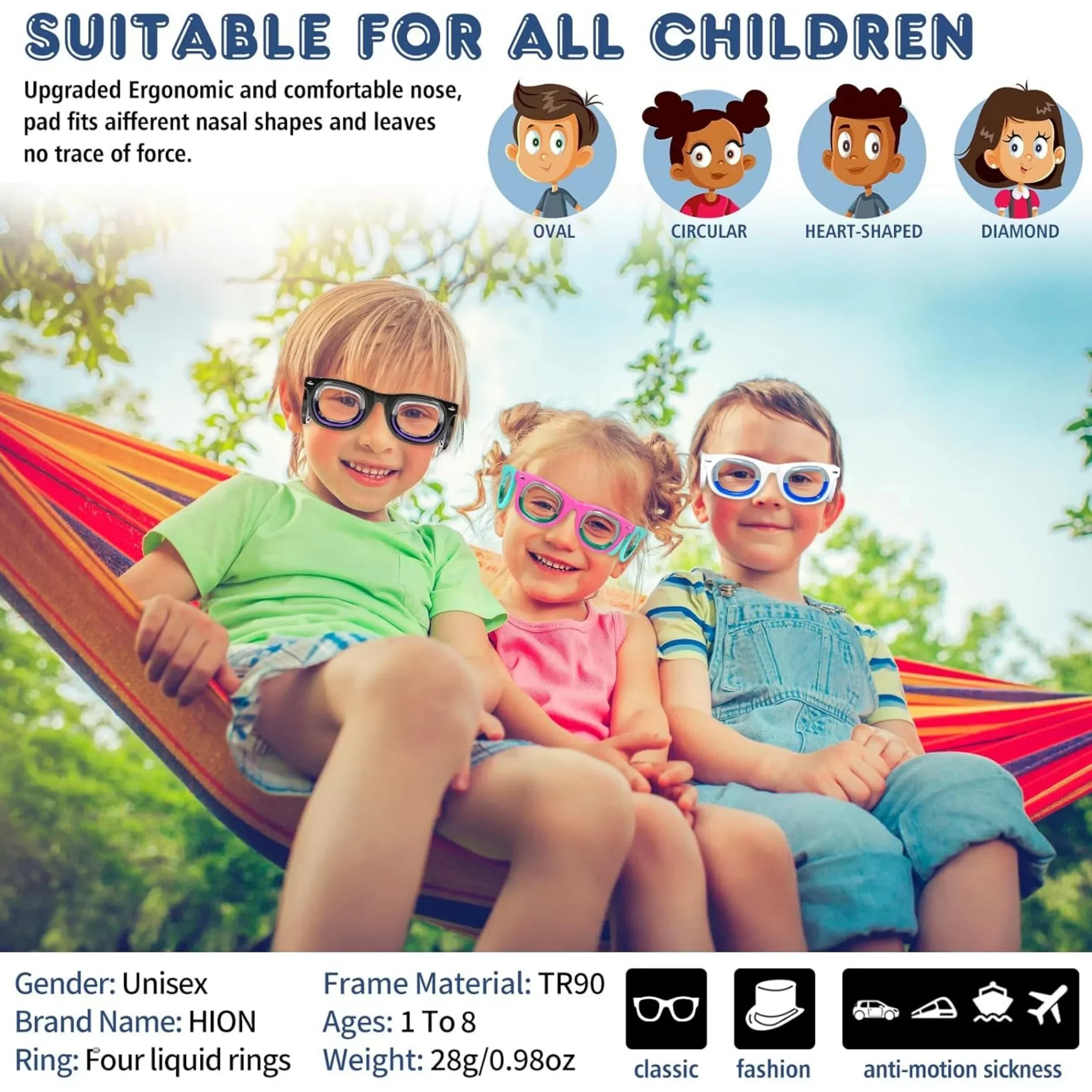 Kids' Travel Vision Comfort Glasses - Ultra Light for Car, Air & Sea