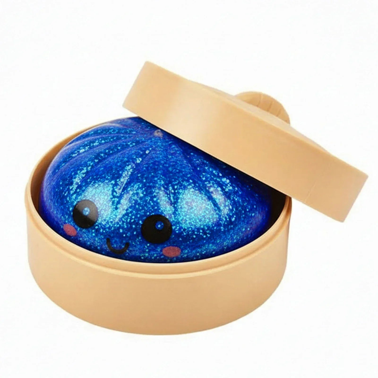 Glitter Dumpling Squeeze Fidget Toy - Kawaii Desk Accessory for Stress Relief