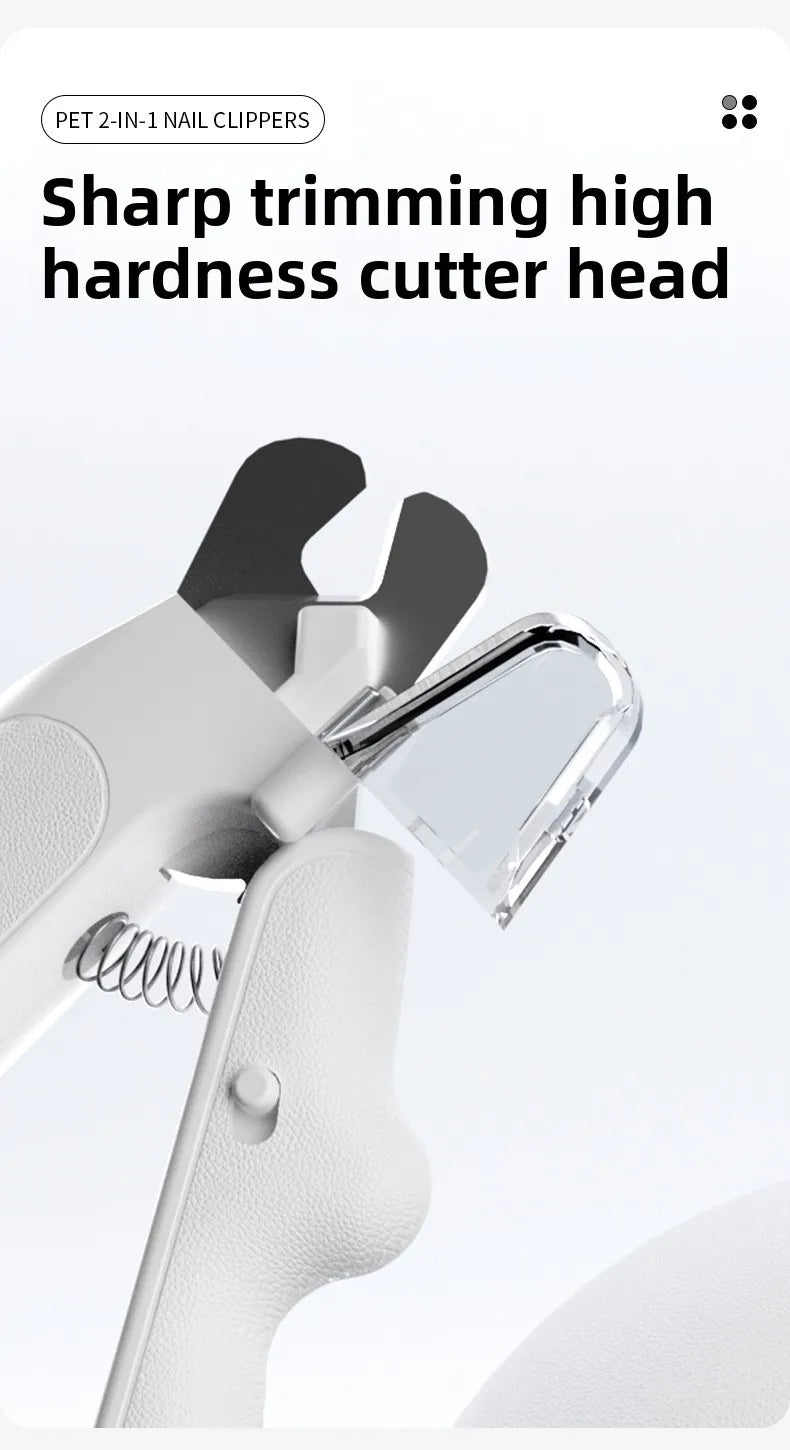 Dual-Function Pet Nail Care System with LED Safety Light – USB-C Rechargeable Clipper and Grinder