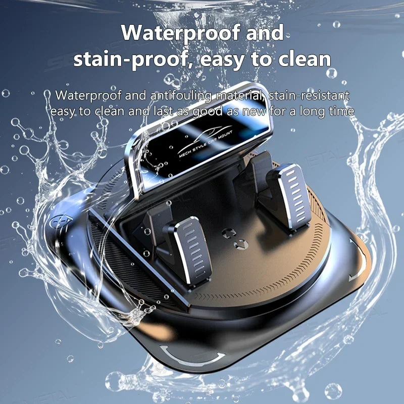 Universal Dashboard Smartphone Mount with 360-Degree Rotation and Anti-Slip Grip
