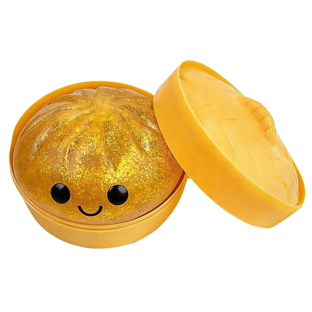 Glitter Dumpling Squeeze Fidget Toy - Kawaii Desk Accessory for Stress Relief