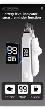 Dual-Function Pet Nail Care System with LED Safety Light – USB-C Rechargeable Clipper and Grinder