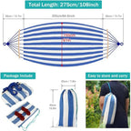 Double Canvas Hammock with Wooden Spreader Bars
