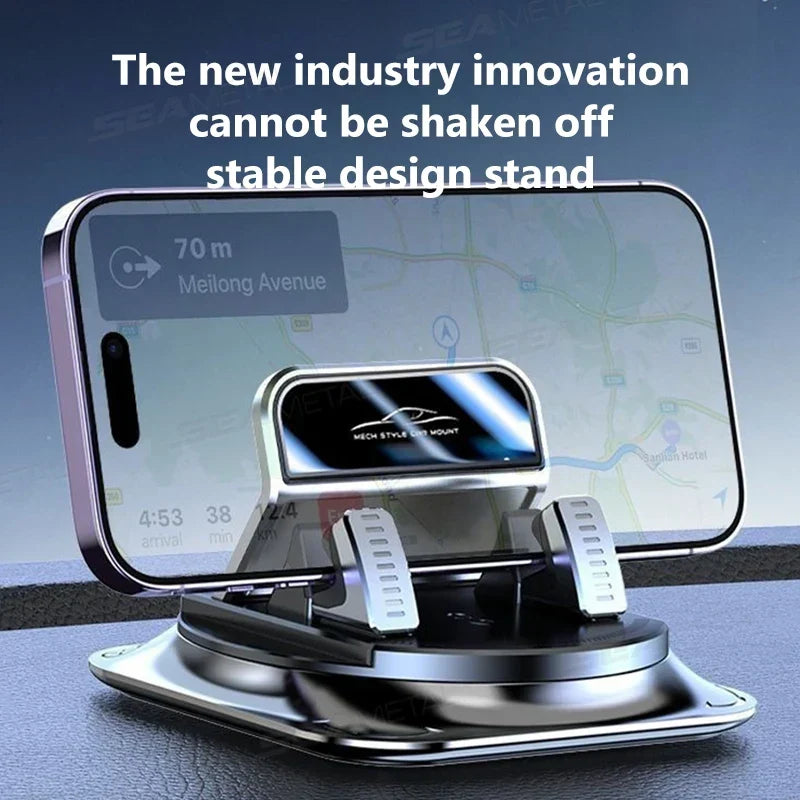 Universal Dashboard Smartphone Mount with 360-Degree Rotation and Anti-Slip Grip
