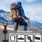 SecureFlex Retractable Phone Holder Strap with Belt Clip for Outdoor Use