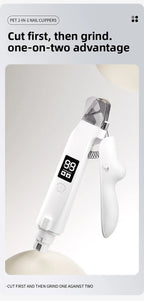 Dual-Function Pet Nail Care System with LED Safety Light – USB-C Rechargeable Clipper and Grinder