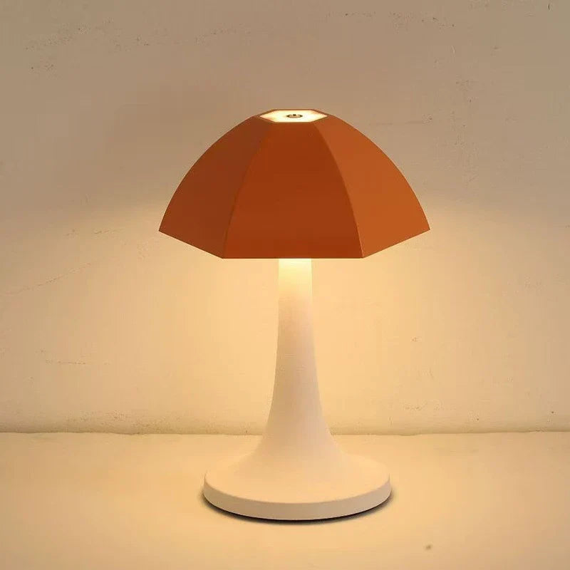 GlowMora Nordic Mushroom LED Table Lamp for Bedside and Home Decor