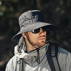 Wide Brim Ventilated Outdoor Sun Hat with Adjustable Chin Strap