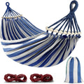 Double Canvas Hammock with Wooden Spreader Bars