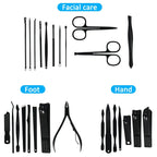 Premium Stainless Steel Travel Grooming Kit - 25-Piece Set with Carrying Case