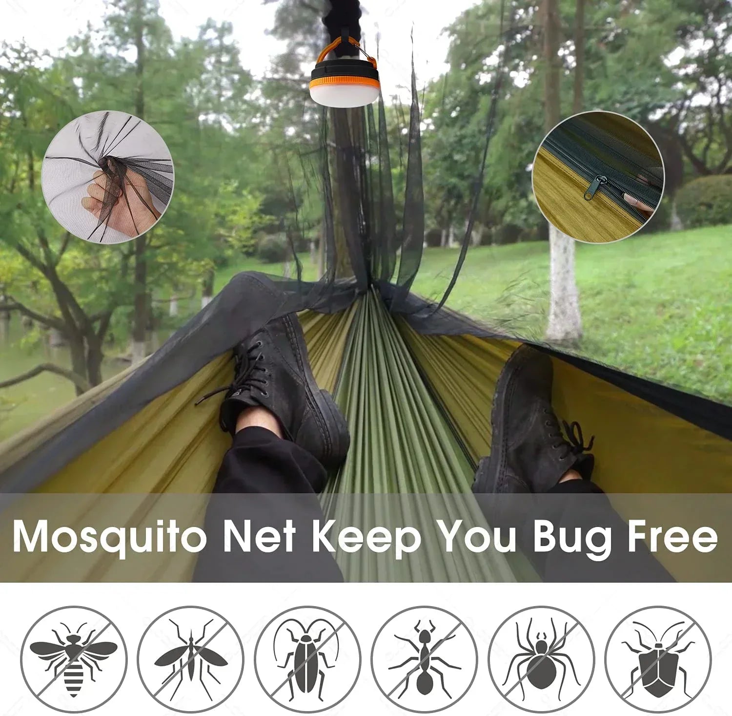SkyRest Camping Hammock | Lightweight Hammock with Mosquito Net & Rain Tarp