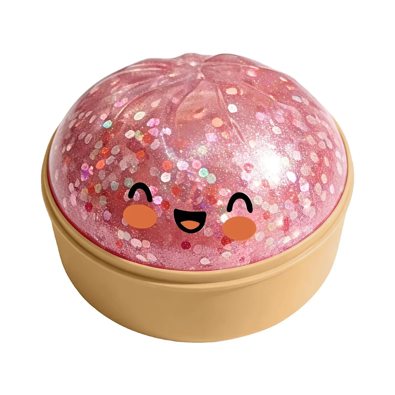 Glitter Dumpling Squeeze Fidget Toy - Kawaii Desk Accessory for Stress Relief
