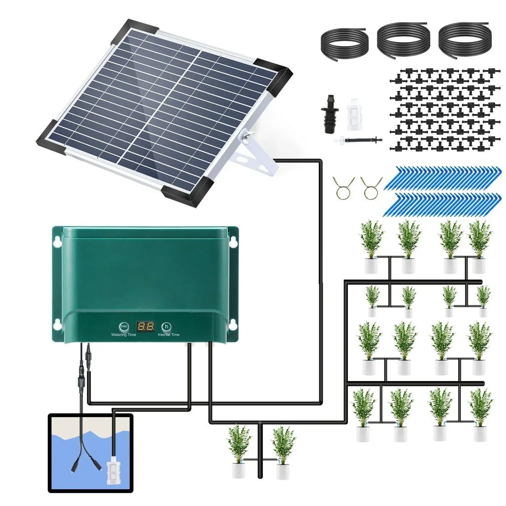 SolarBloom Automatic Solar Drip Irrigation System for Up to 50 Plants