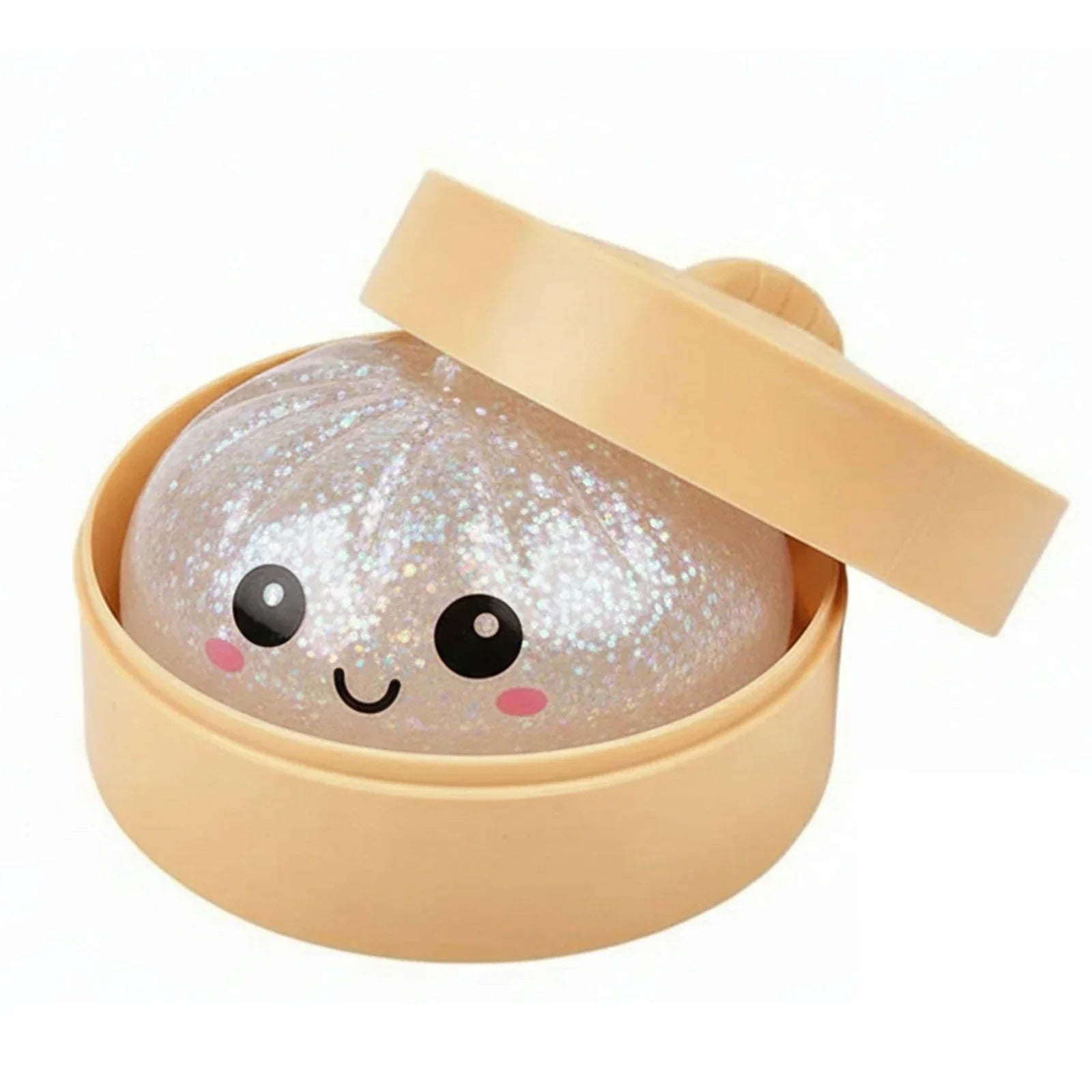 Glitter Dumpling Squeeze Fidget Toy - Kawaii Desk Accessory for Stress Relief