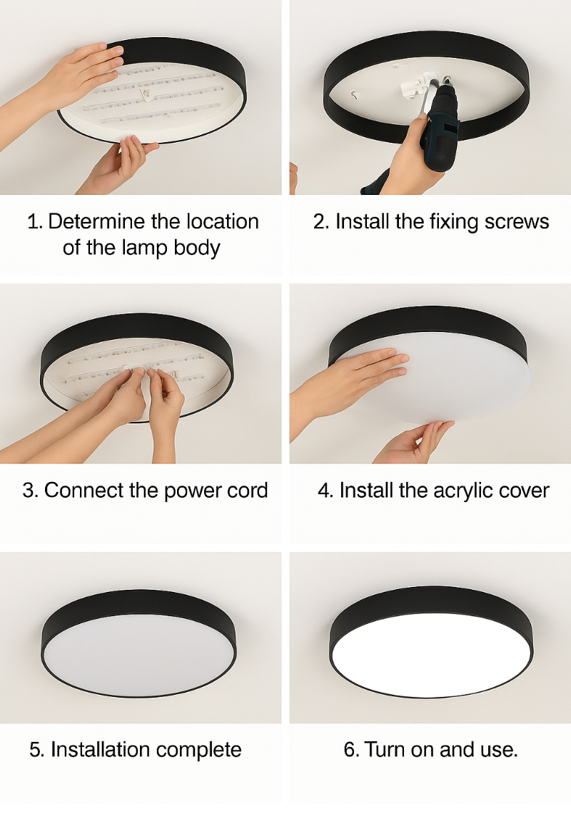 NordHaven Wood LED Flush Mount Ceiling Light for Living Room and Bedroom