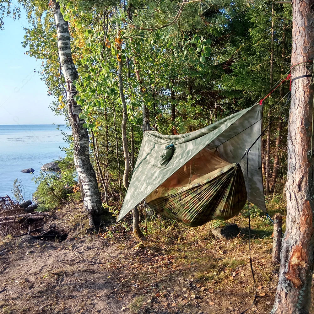 SkyRest Camping Hammock | Lightweight Hammock with Mosquito Net & Rain Tarp