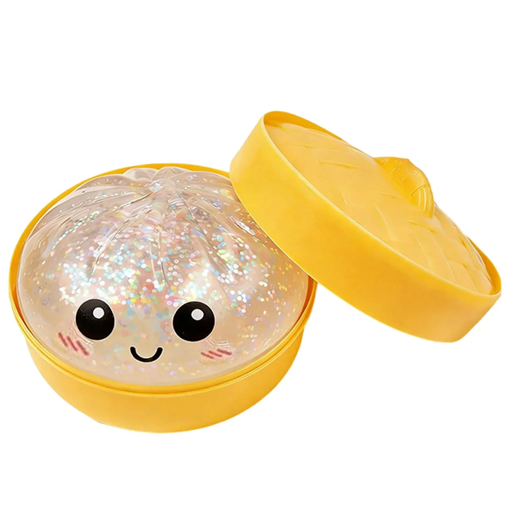Glitter Dumpling Squeeze Fidget Toy - Kawaii Desk Accessory for Stress Relief