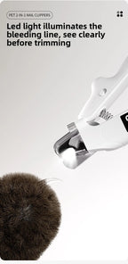 Dual-Function Pet Nail Care System with LED Safety Light – USB-C Rechargeable Clipper and Grinder