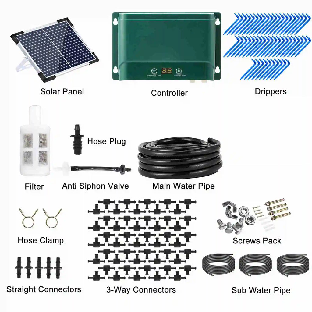 SolarBloom Automatic Solar Drip Irrigation System for Up to 50 Plants