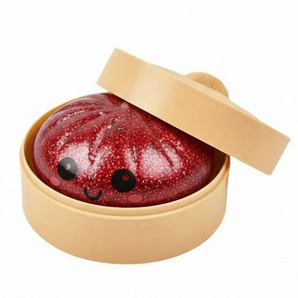 Glitter Dumpling Squeeze Fidget Toy - Kawaii Desk Accessory for Stress Relief