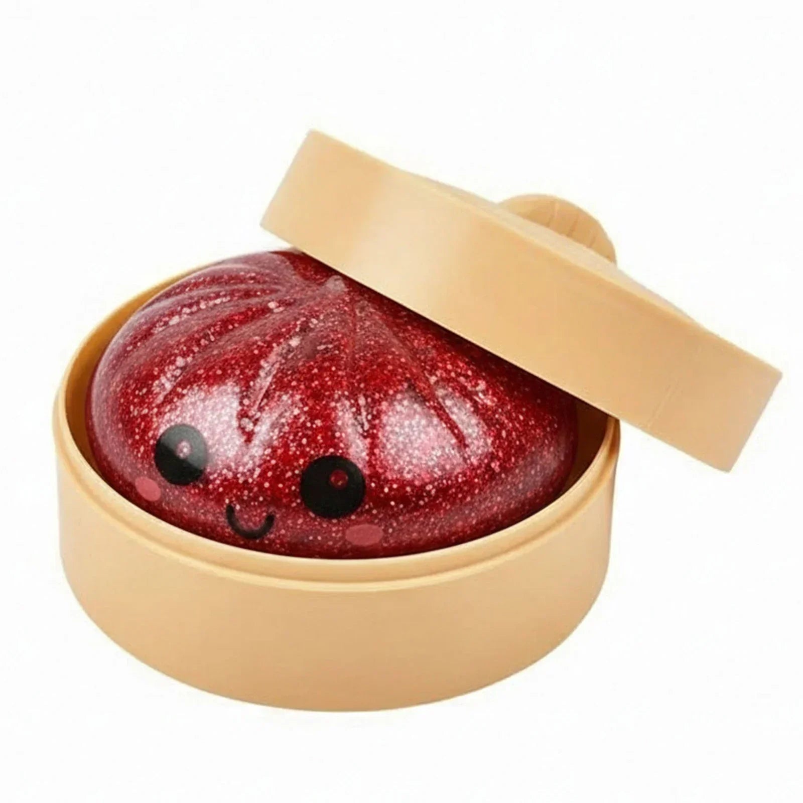 Glitter Dumpling Squeeze Fidget Toy - Kawaii Desk Accessory for Stress Relief