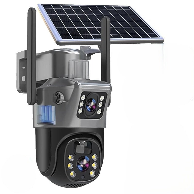 SolarGuard Vision 4K Wireless Outdoor Security Camera with Dual Lens