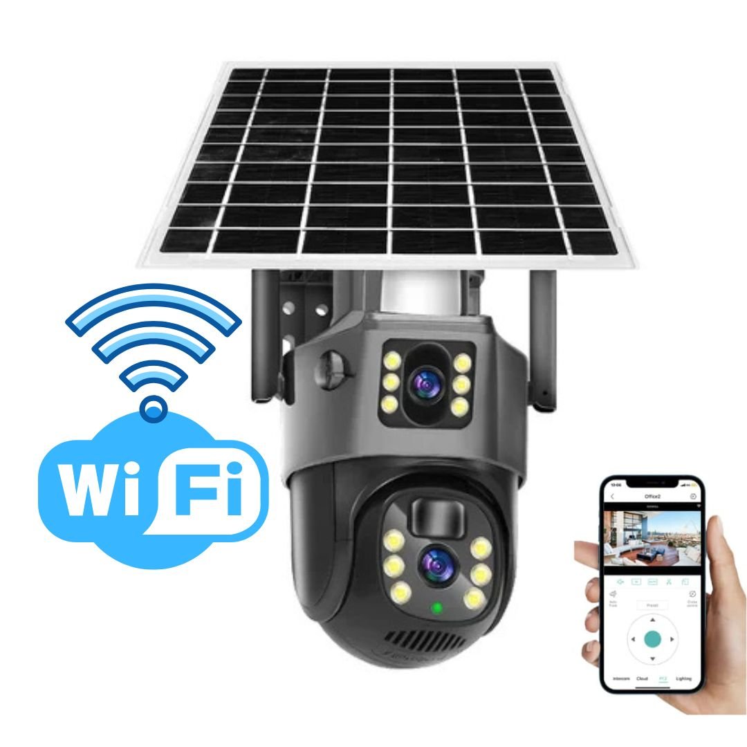 SolarGuard Vision 4K Wireless Outdoor Security Camera with Dual Lens