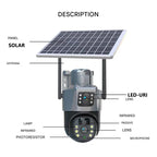 SolarGuard Vision 4K Wireless Outdoor Security Camera with Dual Lens
