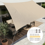 SunHaven Waterproof Rectangular Shade Sail Canopy for Patio and Garden