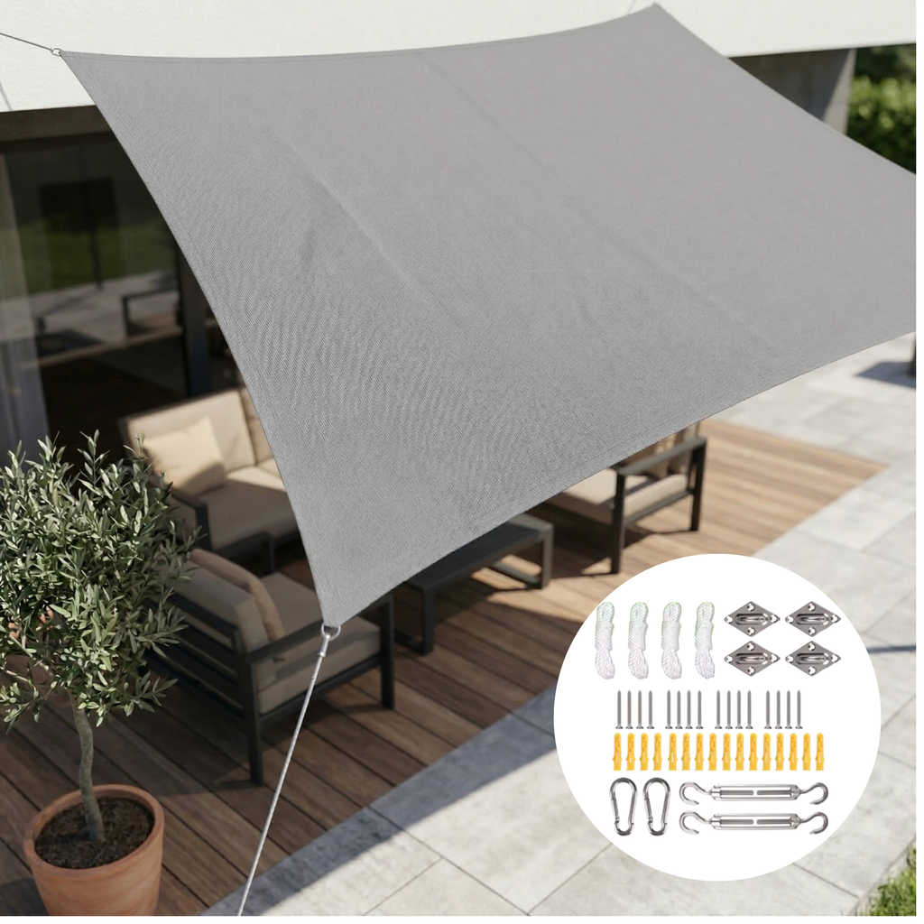 SunHaven Waterproof Rectangular Shade Sail Canopy for Patio and Garden