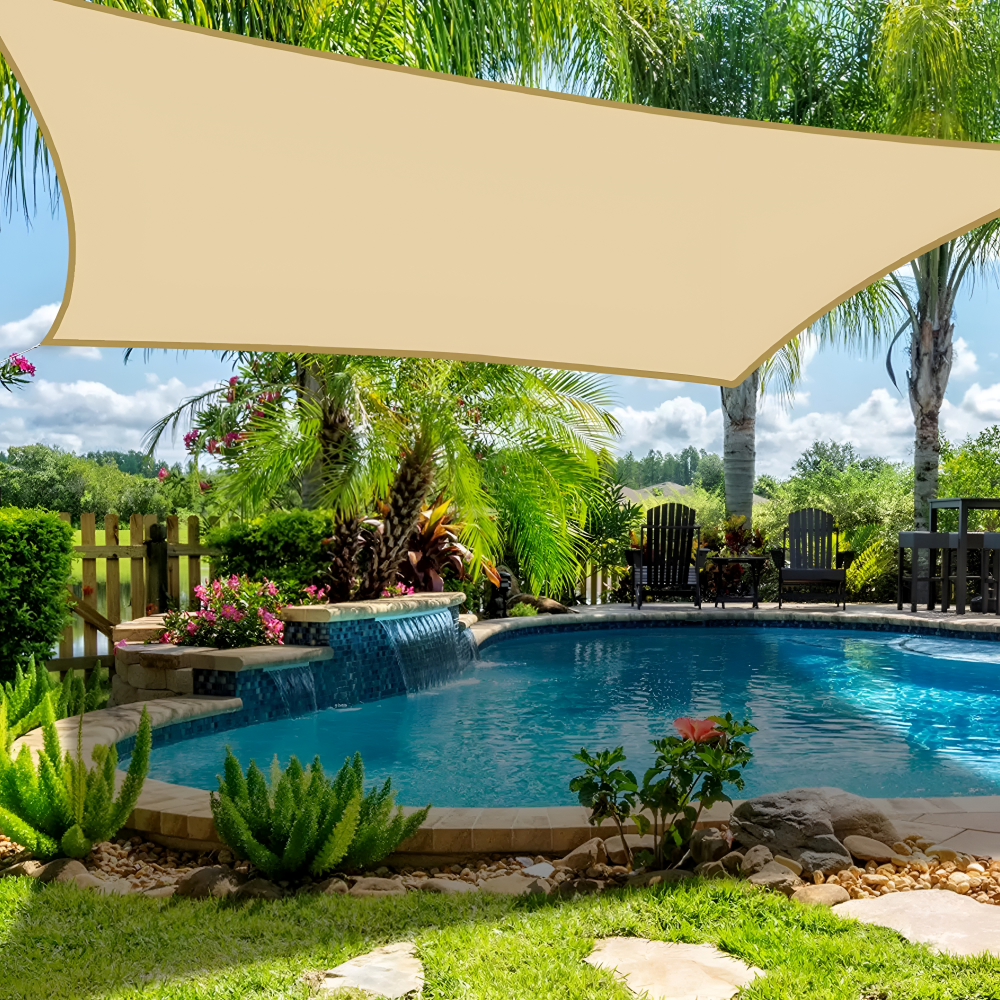 SunHaven Waterproof Rectangular Shade Sail Canopy for Patio and Garden