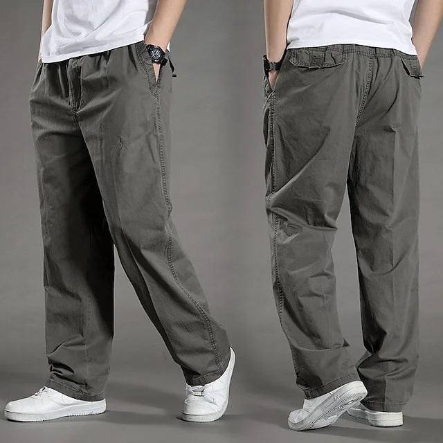 Relaxed Fit Cargo Trousers with Elastic Waistband – Comfortable All-Day Wear