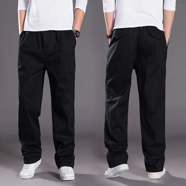 Relaxed Fit Cargo Trousers with Elastic Waistband – Comfortable All-Day Wear