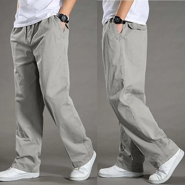 Relaxed Fit Cargo Trousers with Elastic Waistband – Comfortable All-Day Wear