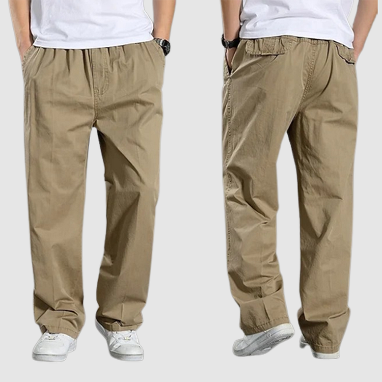 Relaxed Fit Cargo Trousers with Elastic Waistband – Comfortable All-Day Wear