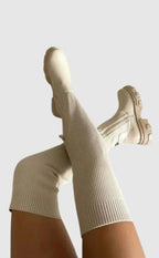 Premium Ribbed Stretch Knee-High Boot – Sleek Knit Design