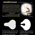 Ergonomic Noseless Bike Saddle with Shock-Absorbing Design - Blue
