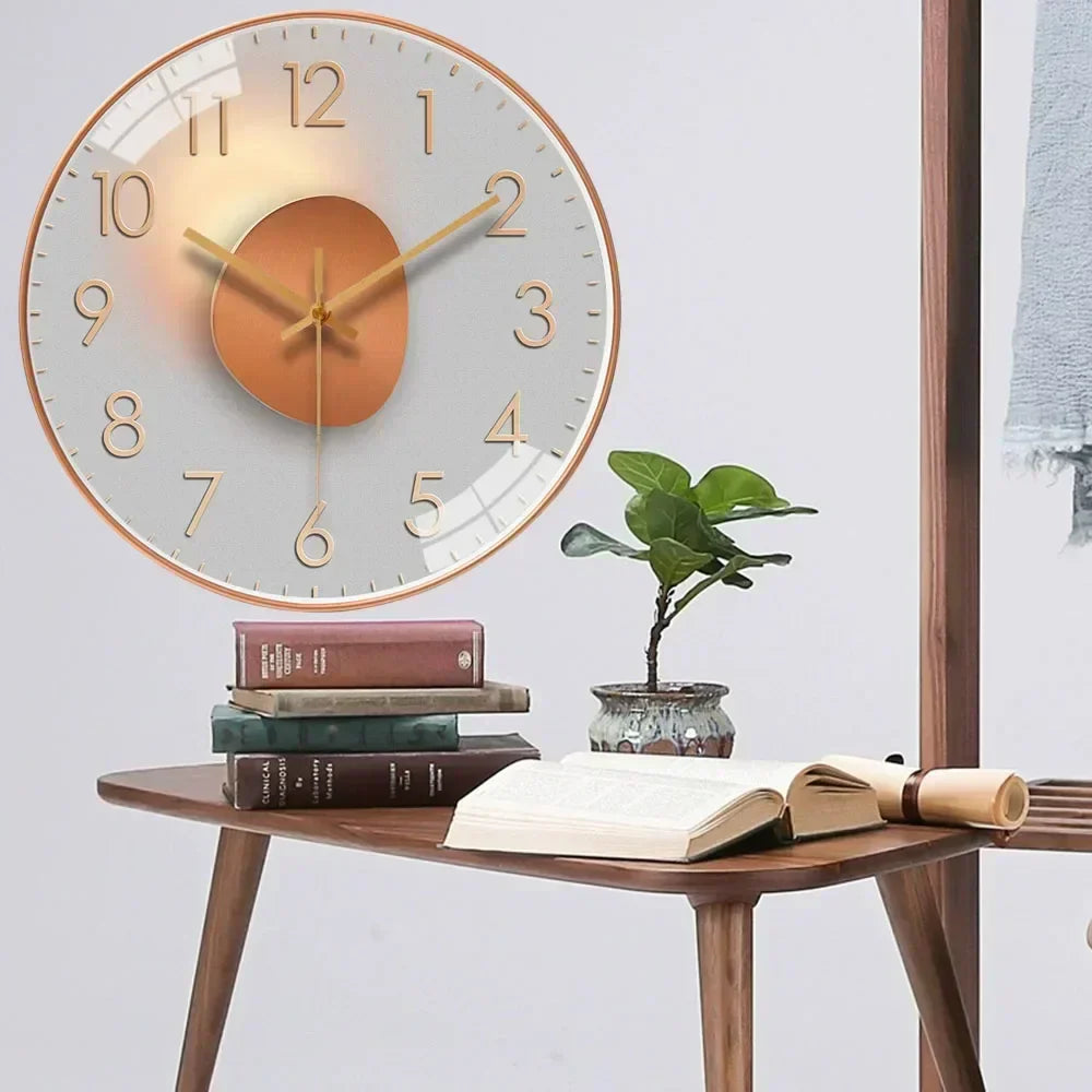 QuietAura Silent Wall Clock 20 cm Modern Home and Office Decor