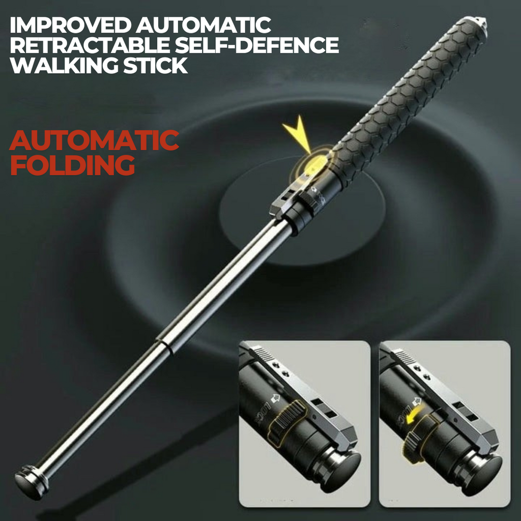 Spring-Deploy Compact Support Stick for Hiking and Urban Use