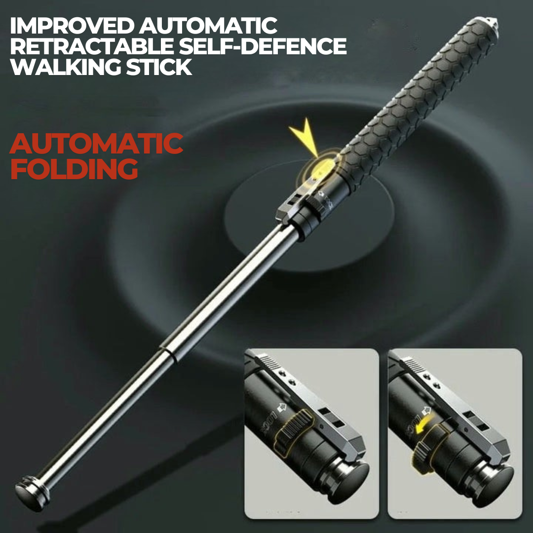 Spring-Deploy Compact Support Stick for Hiking and Urban Use