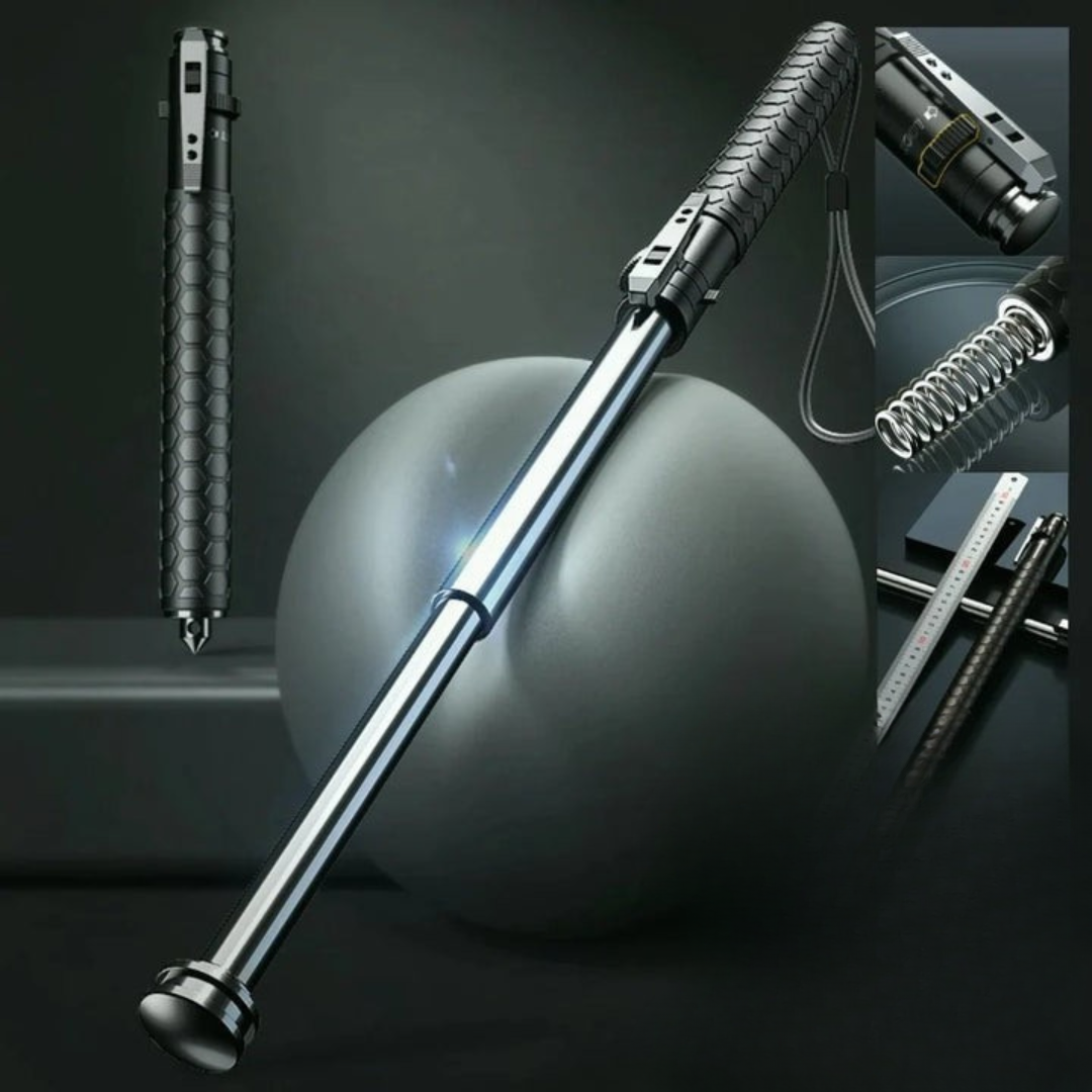 Spring-Deploy Compact Support Stick for Hiking and Urban Use