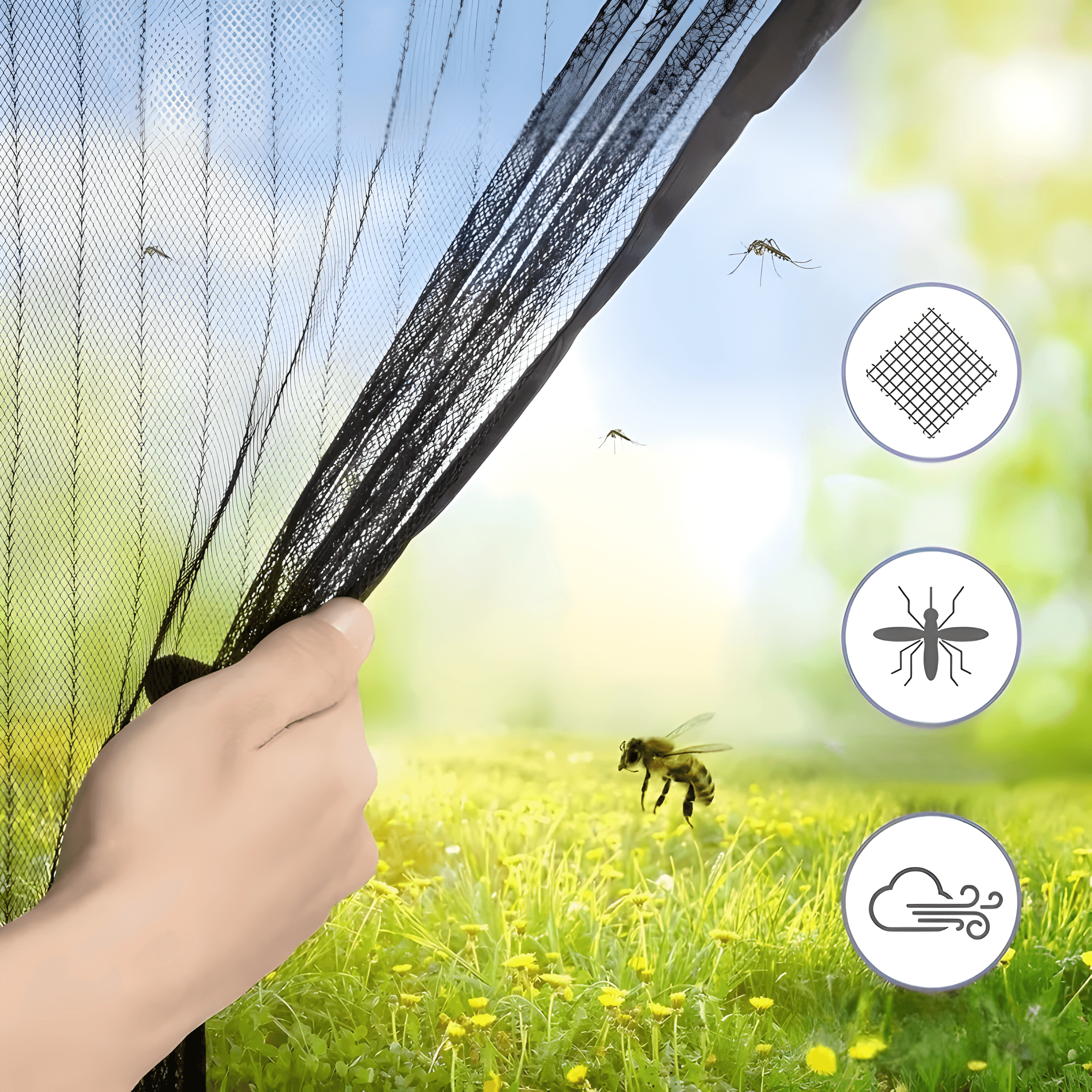 AeroSeal Magnetic Fly Screen Door Self-Closing Mesh Curtain