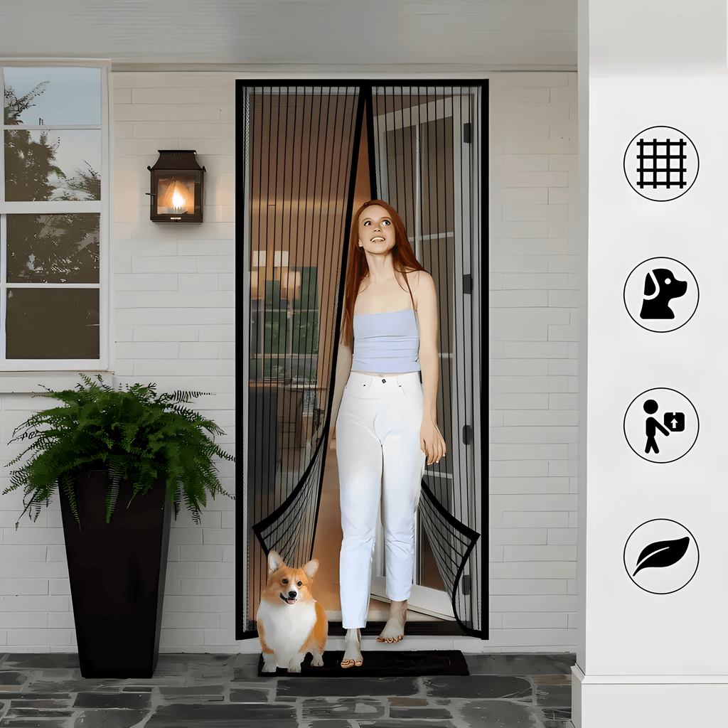AeroSeal Magnetic Fly Screen Door Self-Closing Mesh Curtain