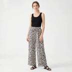 SavannaEase Women's Cropped Wide Leg Linen Blend Pants
