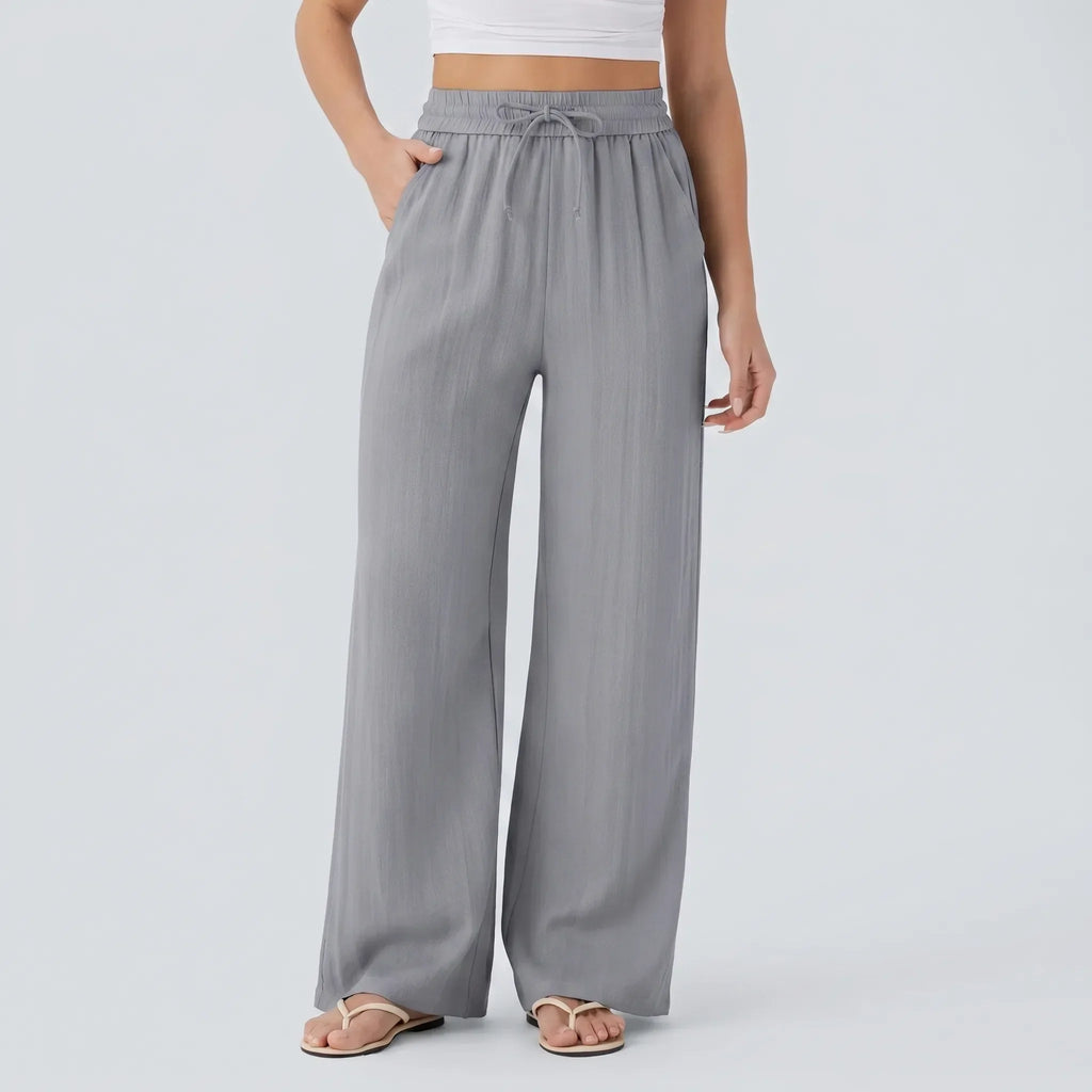 FlowEase Women's Wide Leg Drawstring Pants with Pockets