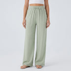 FlowEase Women's Wide Leg Drawstring Pants with Pockets